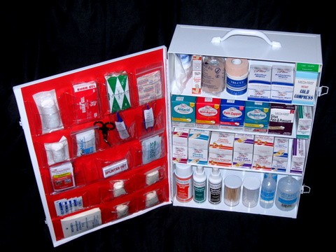First Aid Cabinet, 4-shelf, filled (#701MTMT)