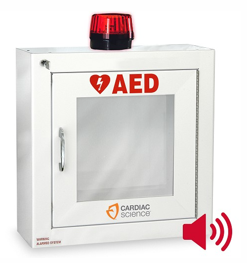 AED Wall Cabinet: Surface Mount with Alarm & Strobe, Security Enabled (#50-00392-30)