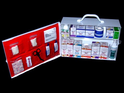 First Aid Cabinet, 2-shelf, filled (#723MTMSDF)