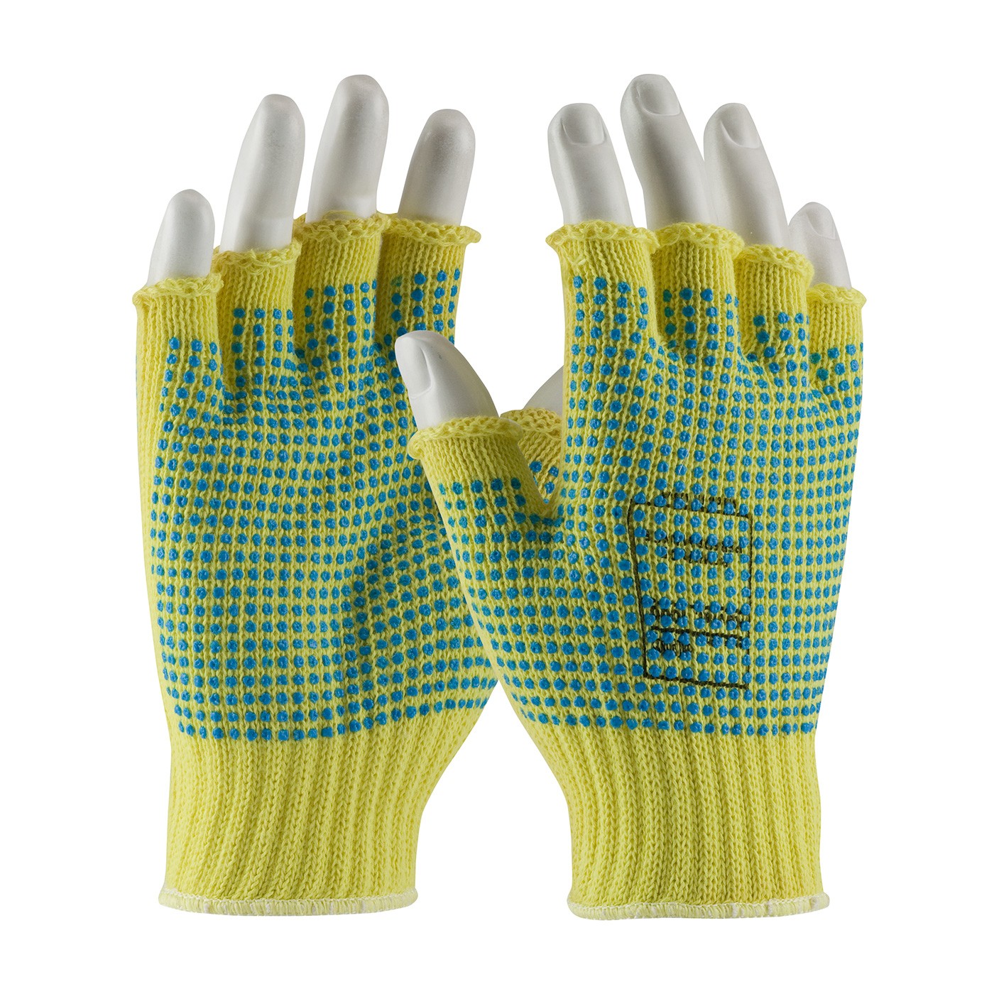 Kut Gard® Seamless Knit Kevlar® Glove with Double-Sided PVC Dot Grip - Half-Finger  (#08-K259PDD)