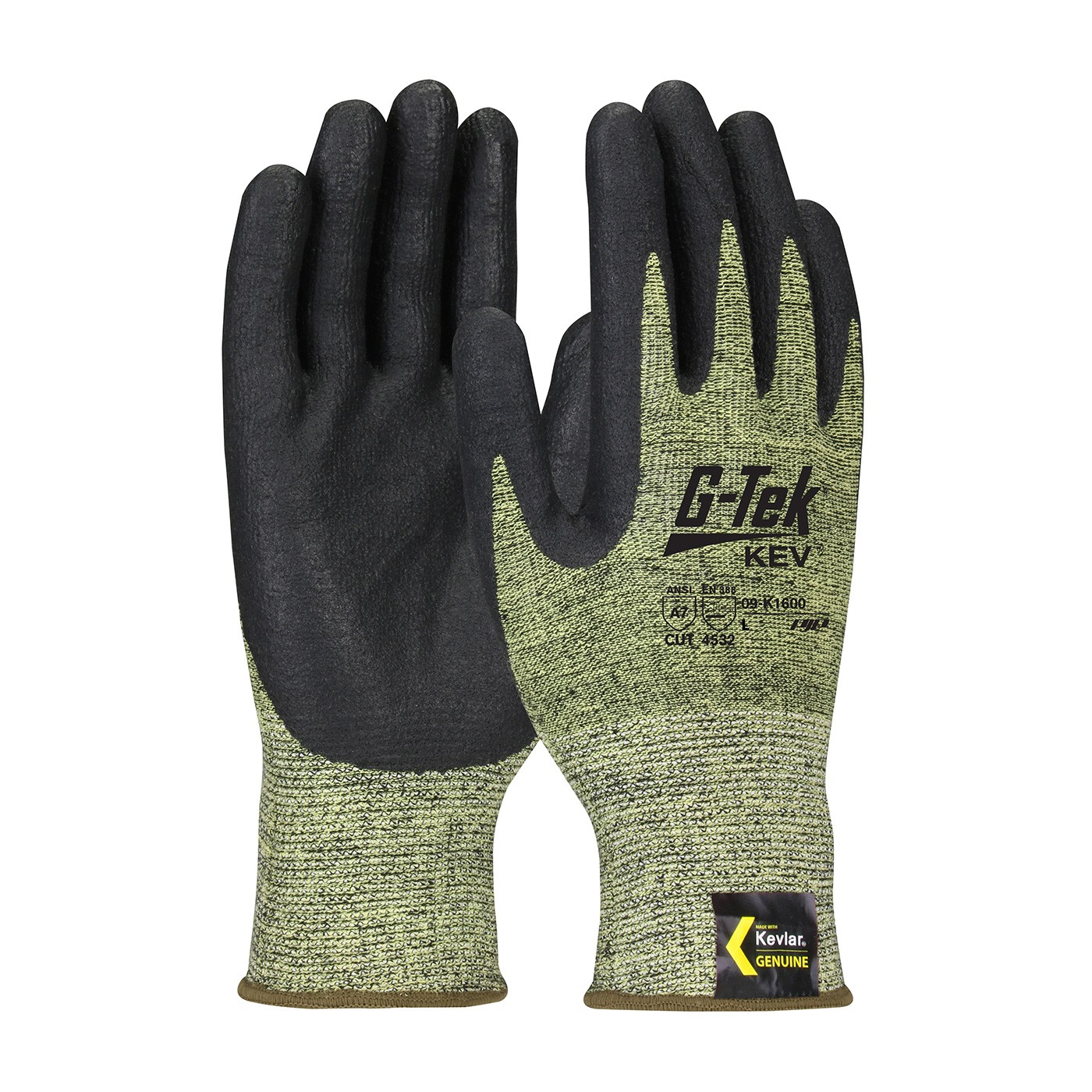 G-Tek® KEV™ Seamless Knit Kevlar® Blended Glove with Nitrile Coated Foam Grip on Palm & Fingers  (#09-K1600)