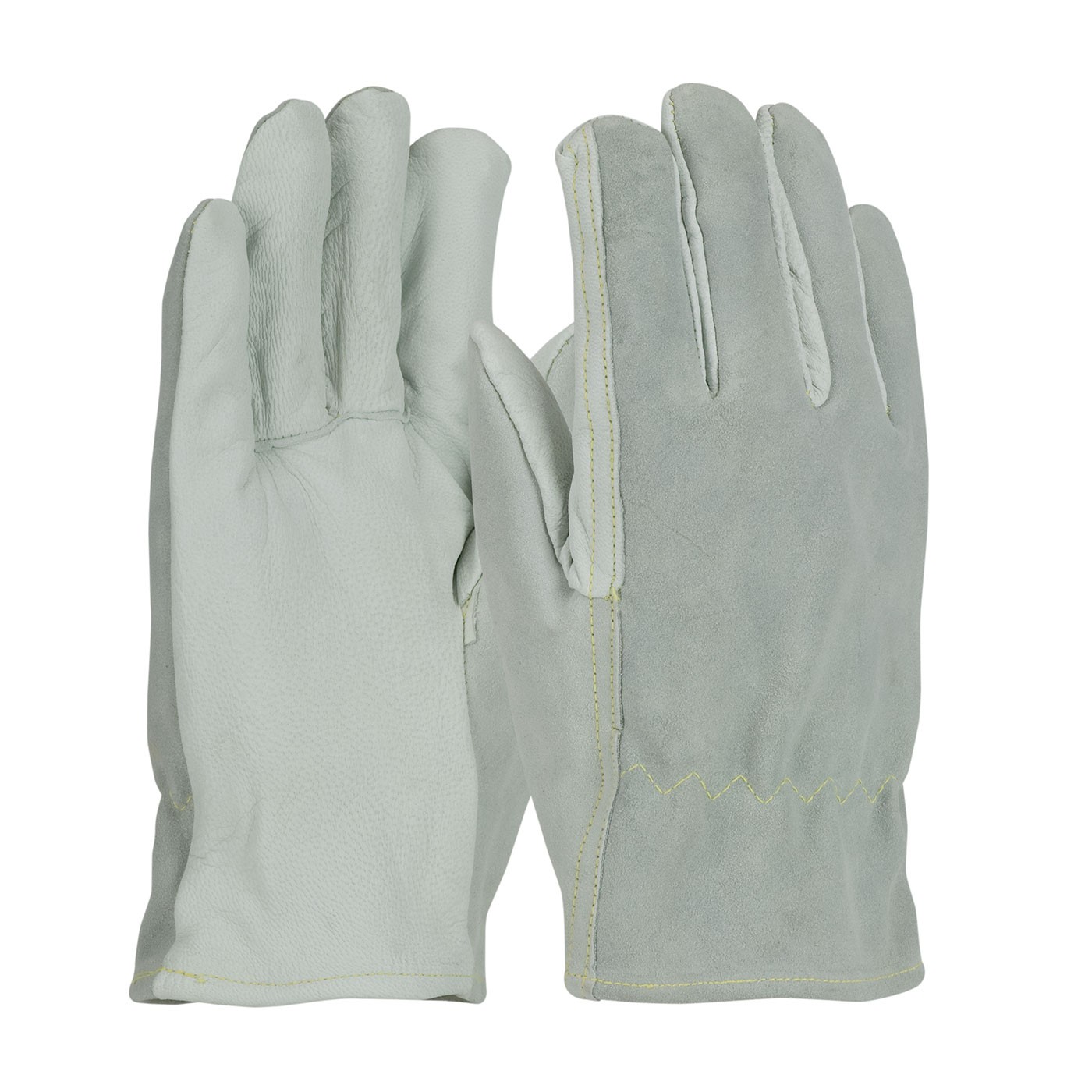 PIP® Top Grain Goatskin / Split Cowhide Leather Drivers Glove with Kevlar® Liner - Straight Thumb  (#09-K3720)