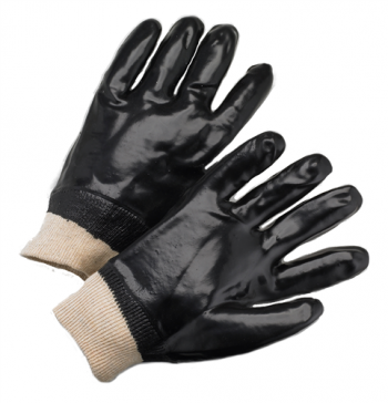 West Chester® PVC Dipped Glove with Interlock Liner and Smooth Finish - Knitwrist  (#1007)