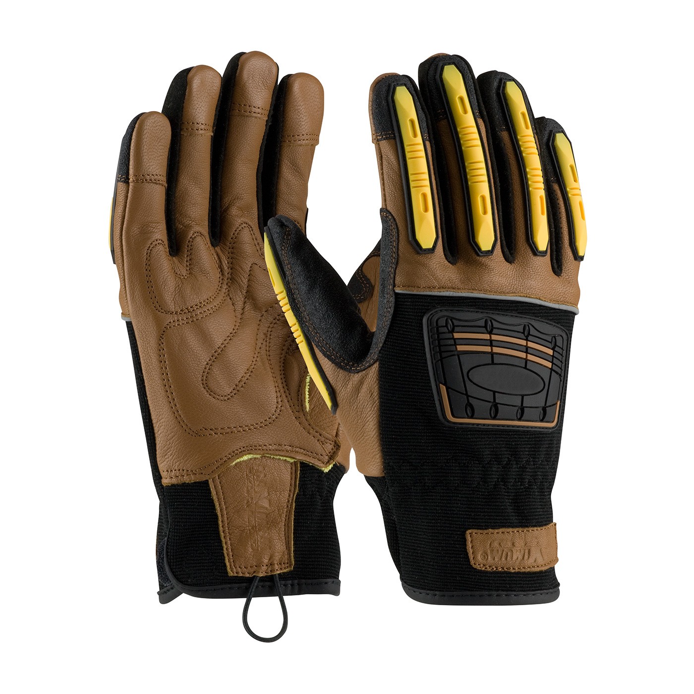 Maximum Safety® Reinforced Goatskin Leather Palm Glove with Leather Back, Kevlar® Lining and TPR Molded Knuckle and Dorsal Guards  (#120-4150)