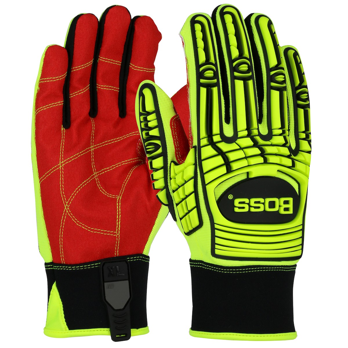 Boss® Red PVC Grip Palm and Spandex Back - TPR Impact Protection  (#120-MP2120)