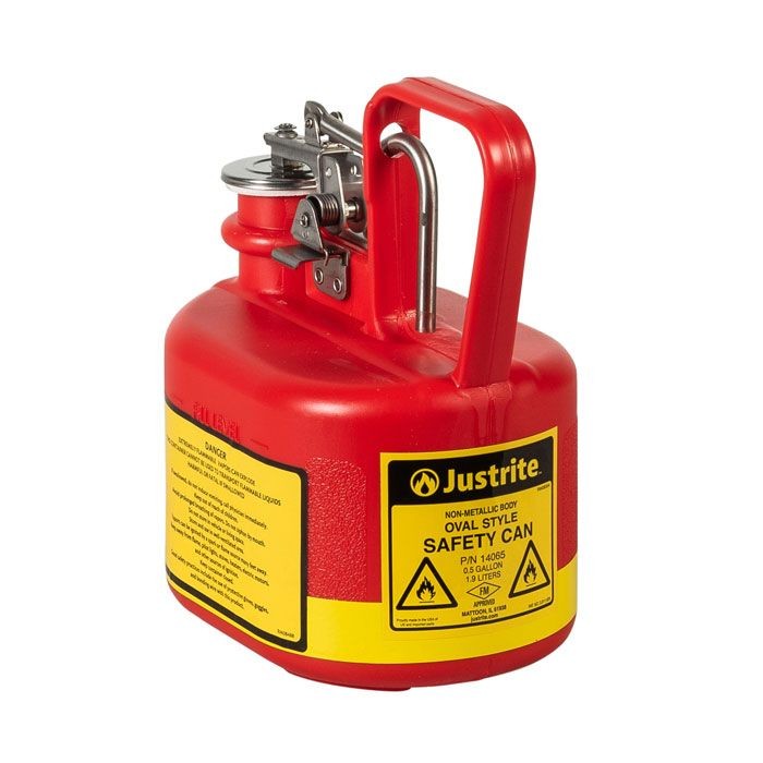 Justrite Type I Poly Safety Can, 0.5 gallon (#14065)