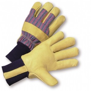 PIP® Pigskin Leather Palm Glove with Fabric Back & Positherm® Lining - Knitwrist (#1555)