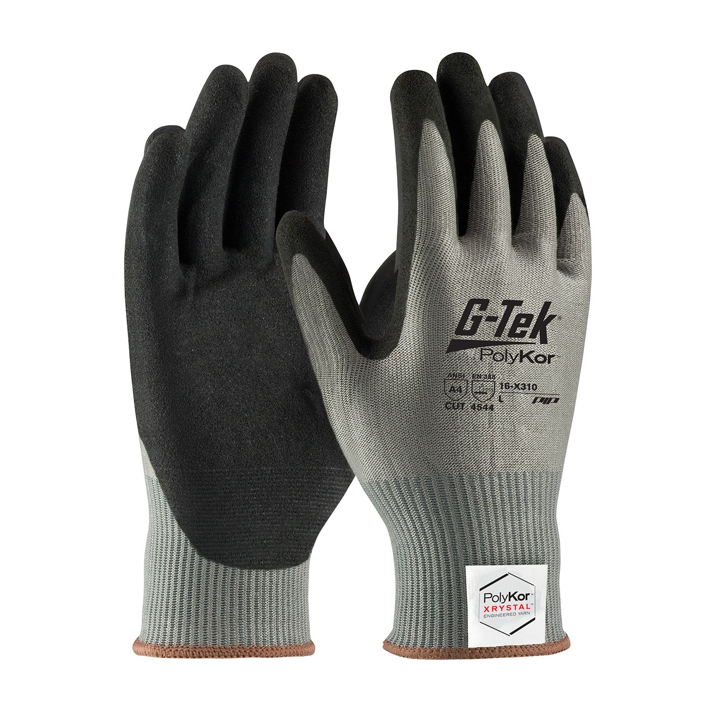 G-Tek® PolyKor® Xrystal® Seamless Knit PolyKor® Xrystal® Blended Glove with Nitrile Coated MicroSurface Grip on Palm & Fingers  (#16-X310)