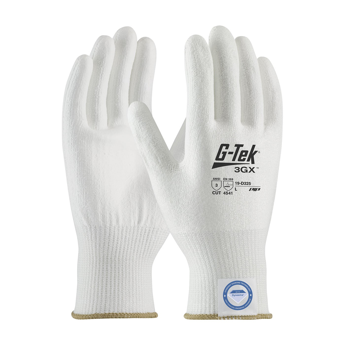 G-Tek® 3GX® Seamless Knit Dyneema® Diamond Blended Glove with Polyurethane Coated Smooth Grip on Palm & Fingers  (#19-D325)