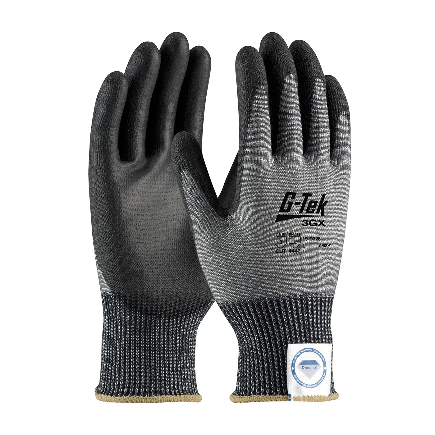 G-Tek® 3GX® Seamless Knit Dyneema® Diamond Blended Glove with Polyurethane Coated Smooth Grip on Palm & Fingers  (#19-D326)