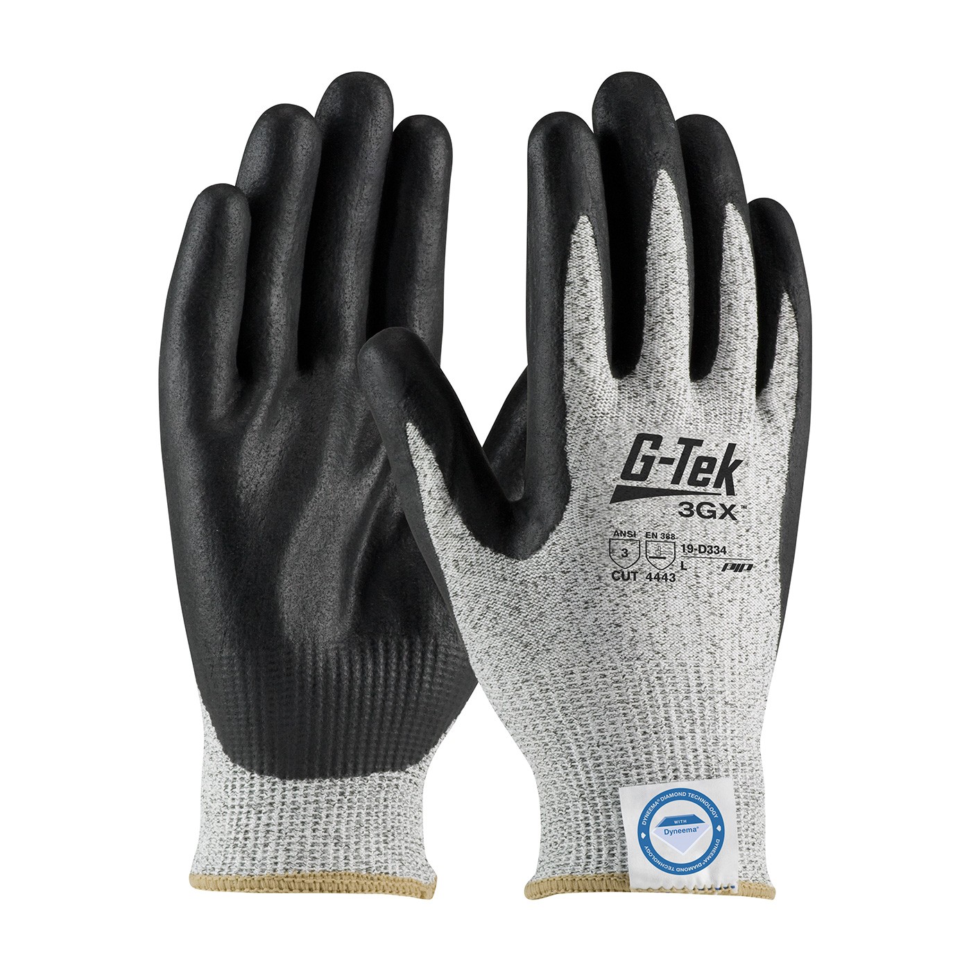 G-Tek® 3GX® Seamless Knit Dyneema® Diamond Blended Glove with Nitrile Coated Foam Grip on Palm & Fingers  (#19-D334)