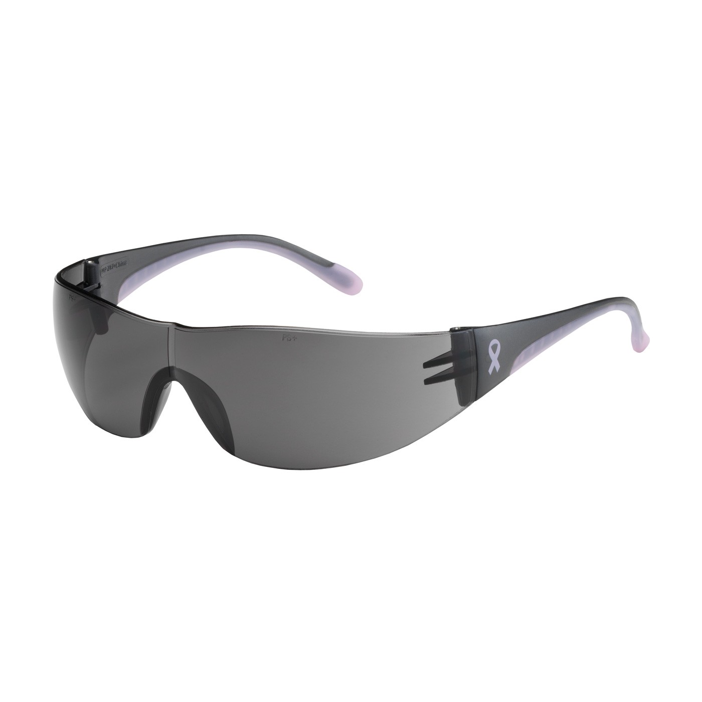 Eva® Rimless Safety Glasses with Gray / Pink Temple, Gray Lens and Anti-Scratch Coating  (#250-10-5501)