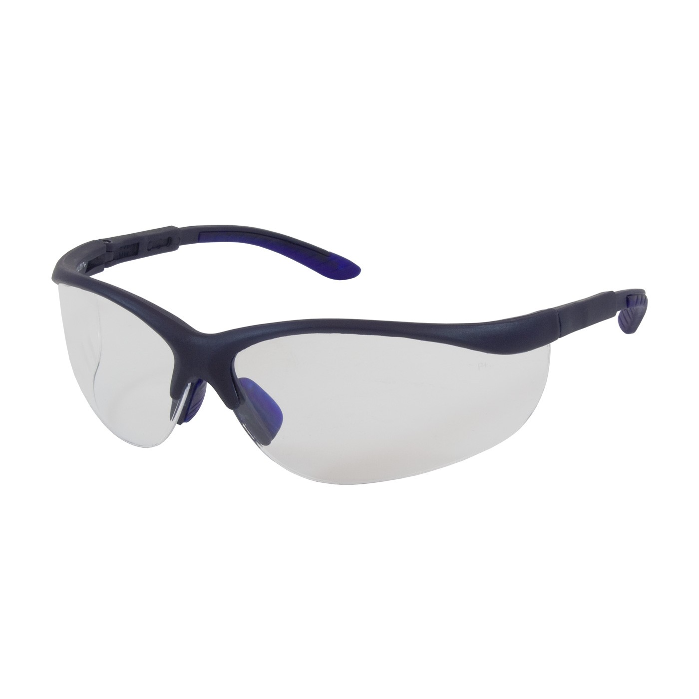 Hi-Voltage AC™ Semi-Rimless Safety Glasses with Blue Frame, Clear Lens and Anti-Scratch Coating  (#250-21-0100)