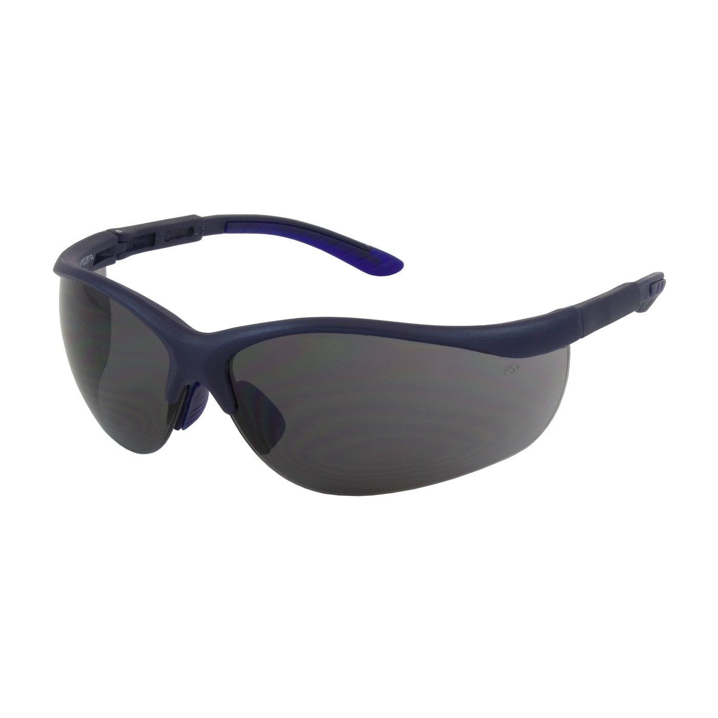 Hi-Voltage AC™ Semi-Rimless Safety Glasses with Blue Frame, Gray Lens and Anti-Scratch Coating  (#250-21-0101)