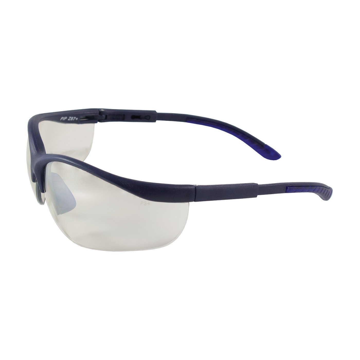 Hi-Voltage AC™ Semi-Rimless Safety Glasses with Blue Frame, I/O Lens and Anti-Scratch Coating  (#250-21-0102)