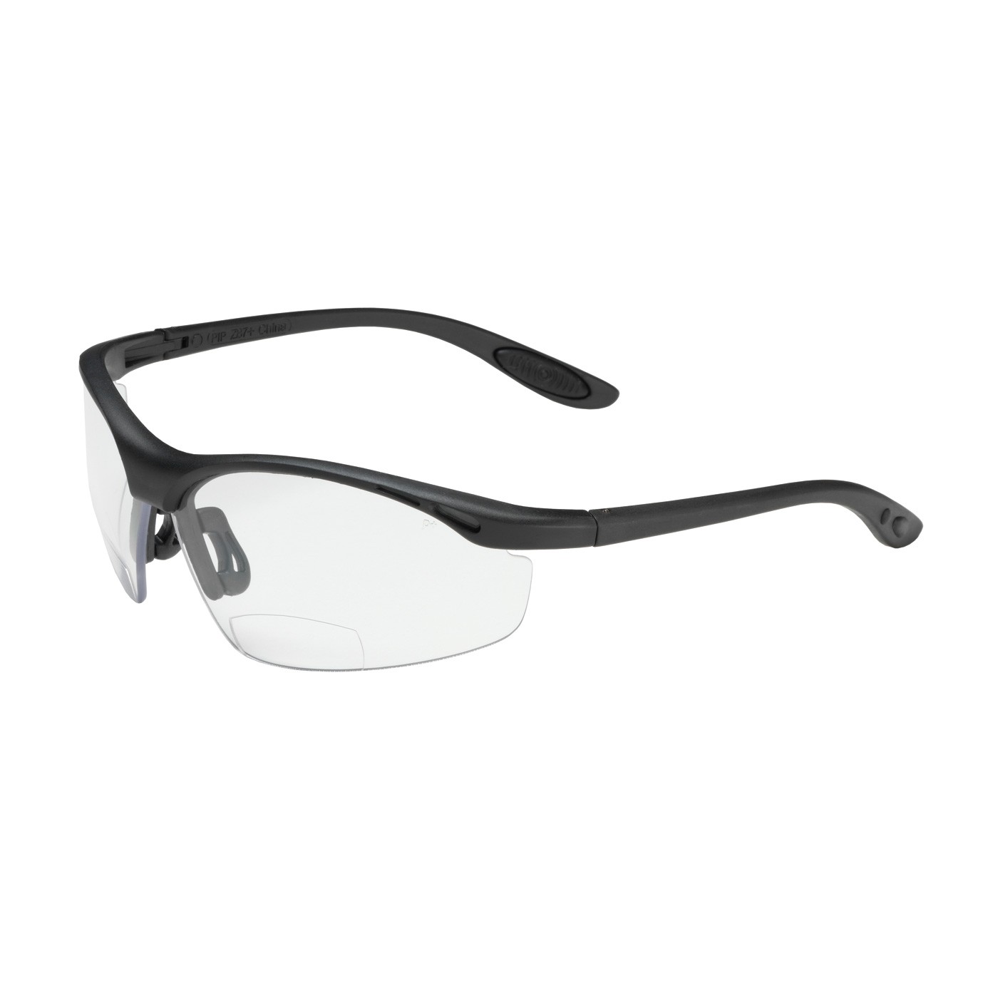 Mag Readers™ Semi-Rimless Safety Readers with Black Frame, Clear Lens and Anti-Scratch Coating, 1.00 Diopter  (#250-25-0010)