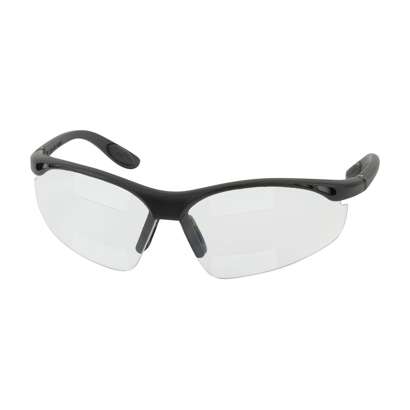 Double Mag Readers™ Semi-Rimless Safety Readers with Black Frame, Clear Lens and Anti-Scratch / Anti-Fog Coating, Dual 1.50 Diopter  (#250-25-1515)