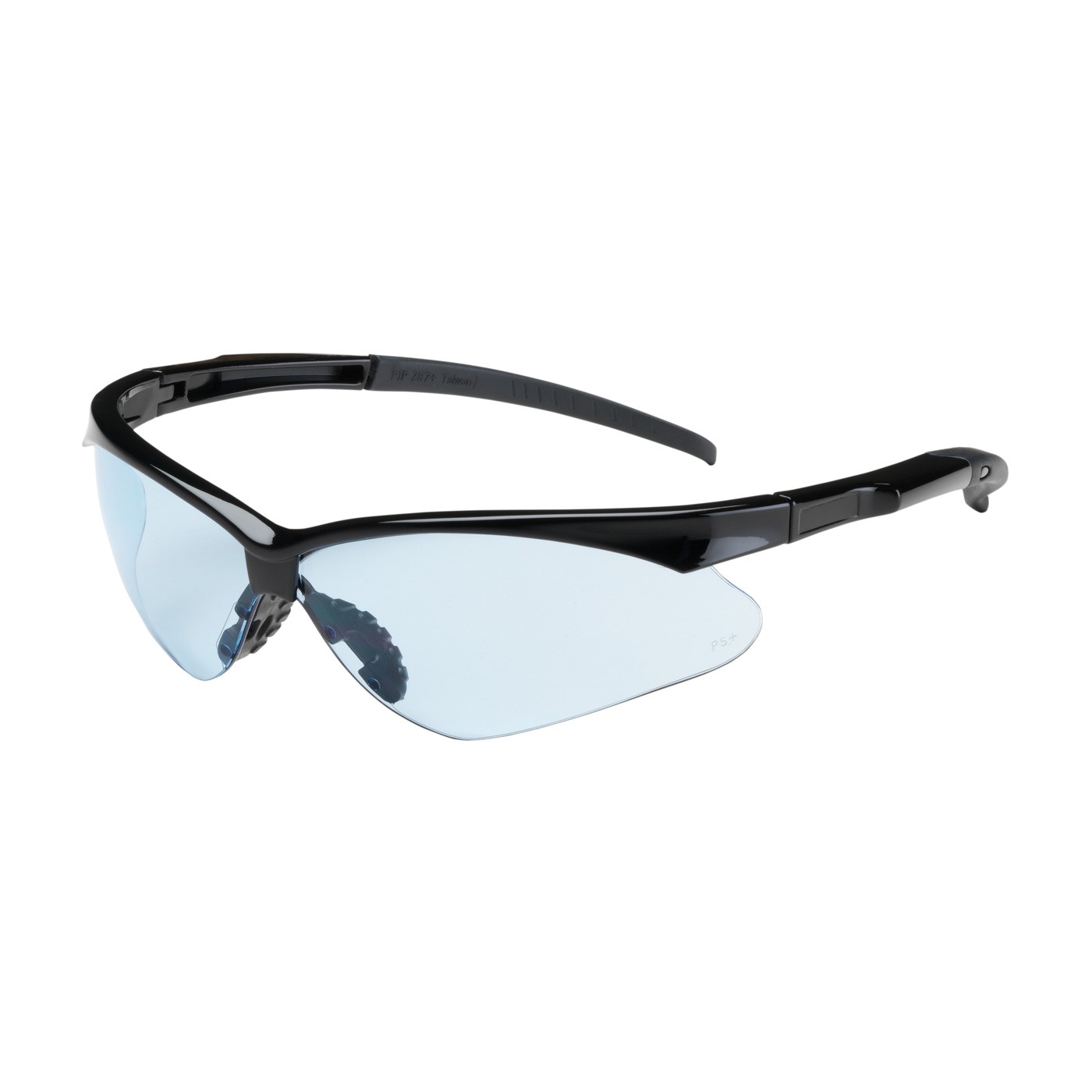 Adversary™ Semi-Rimless Safety Glasses with Black Frame, Light Blue Lens and Anti-Scratch Coating  (#250-28-0003)
