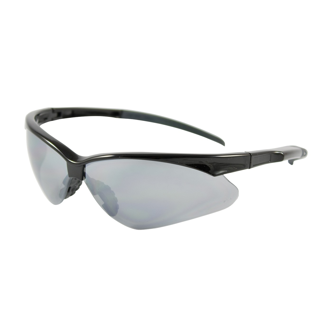 Adversary™ Semi-Rimless Safety Glasses with Black Frame, Silver Mirror Lens and Anti-Scratch Coating  (#250-28-0006)