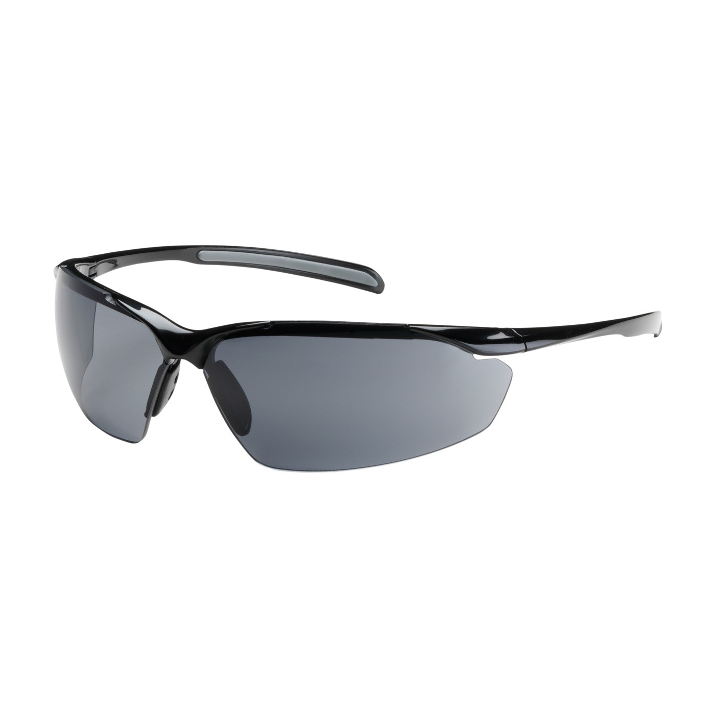 Commander™ Semi-Rimless Safety Glasses with Gloss Black Frame, Gray Lens and Anti-Scratch / Anti-Fog Coating  (#250-33-0021)