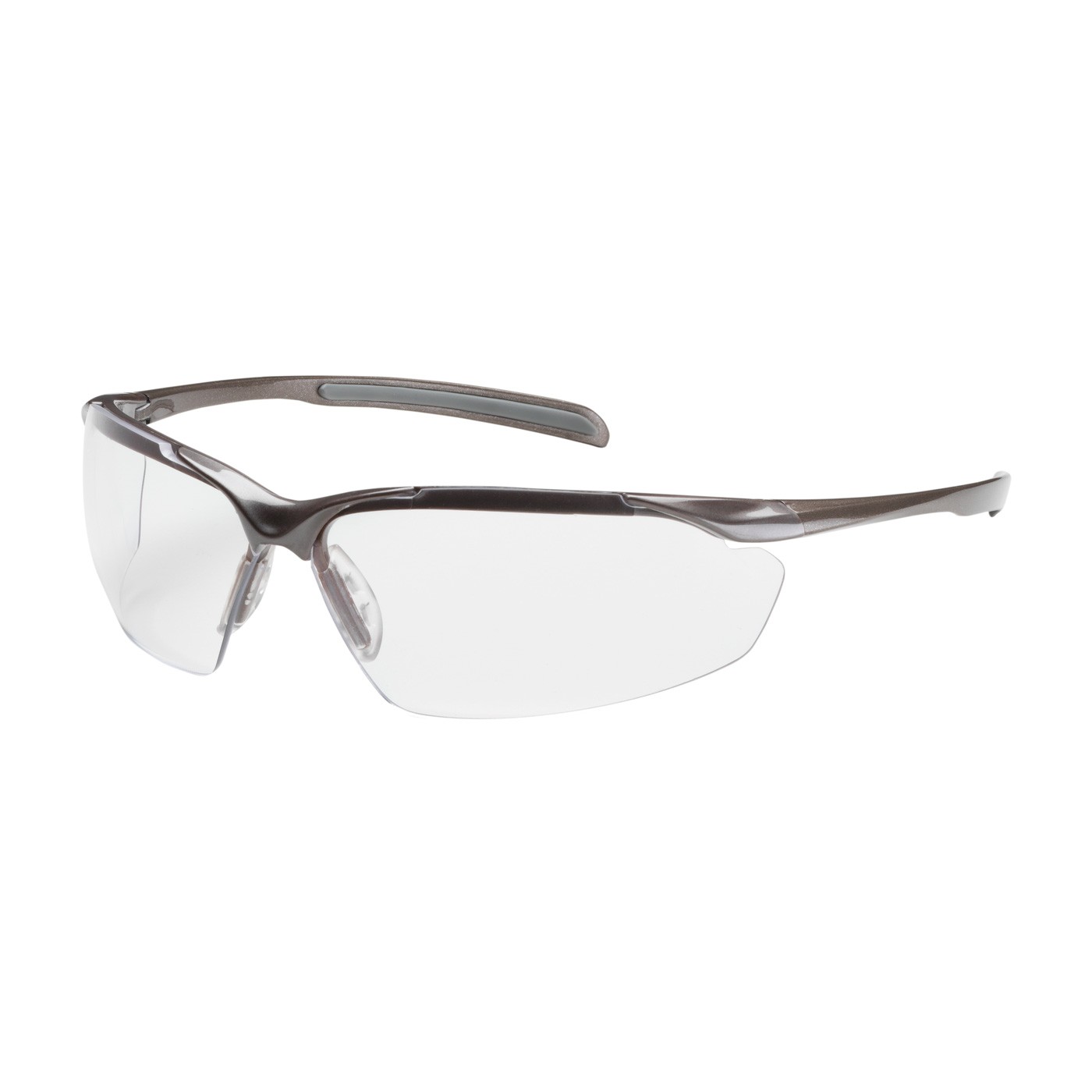 Commander™ Semi-Rimless Safety Glasses with Gloss Bronze Frame, Clear Lens and Anti-Scratch / Anti-Reflective Coating  (#250-33-1010)