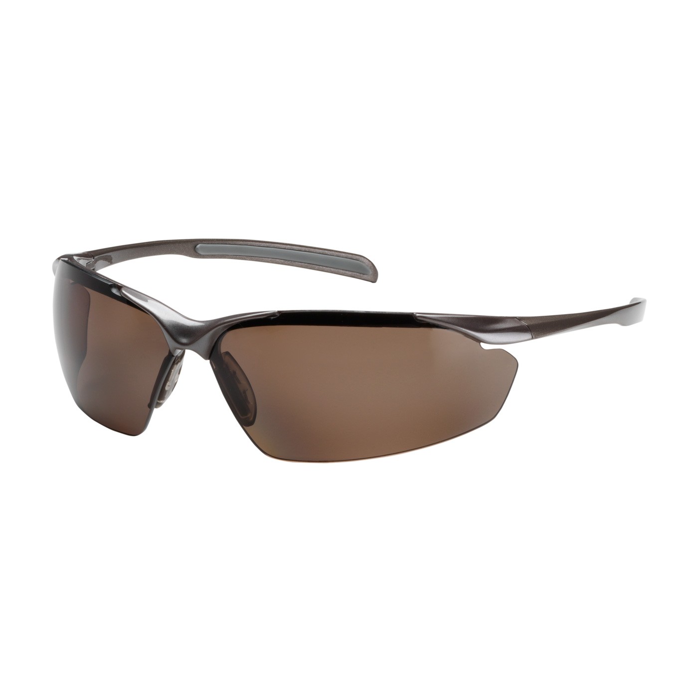 Commander™ Semi-Rimless Safety Glasses with Gloss Bronze Frame, Polarized Brown Lens and Anti-Scratch Coating  (#250-33-1042)