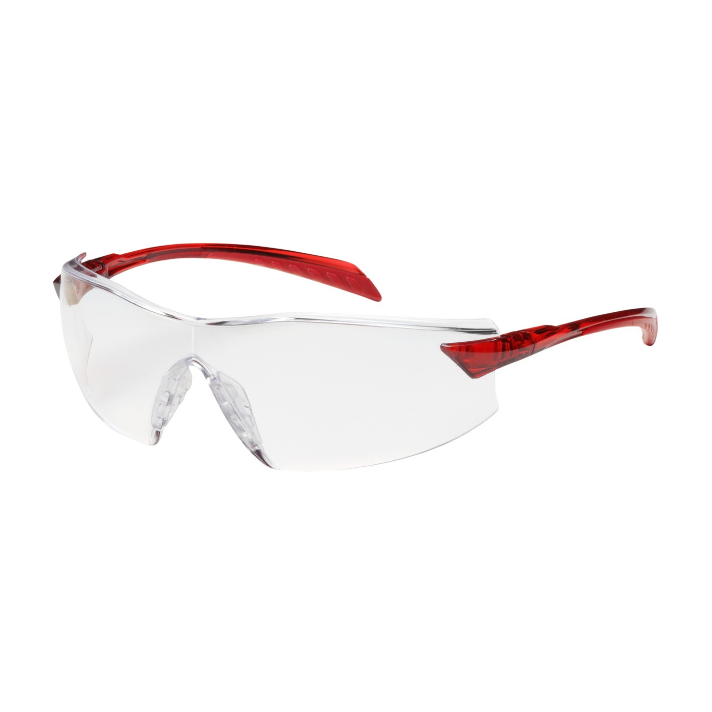 Radar™ Rimless Safety Glasses with Red Temple, Clear Lens and Anti-Scratch / Anti-Fog Coating  (#250-45-1020)