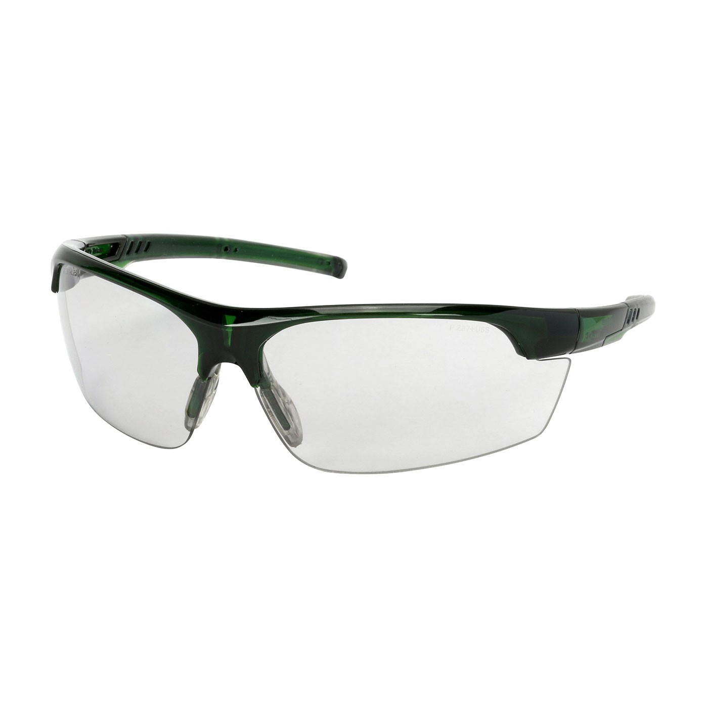 Xtricate-C™ Semi-Rimless Safety Glasses with Green Frame, Light Gray Lens and FogLess® 3Sixty™ Coating  (#250-58-0551)