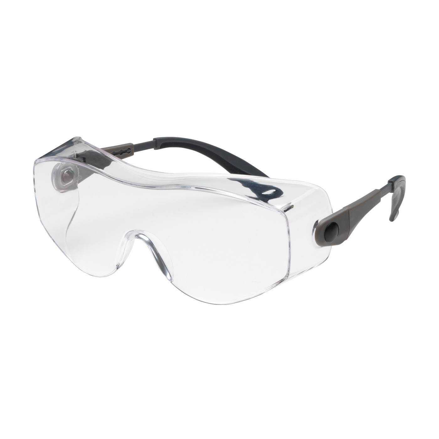 OverSite™ OTG Rimless Safety Glasses with Black / Gray Temple, Clear Lens and Anti-Fog / Anti-Scratch Coating  (#250-98-0020)