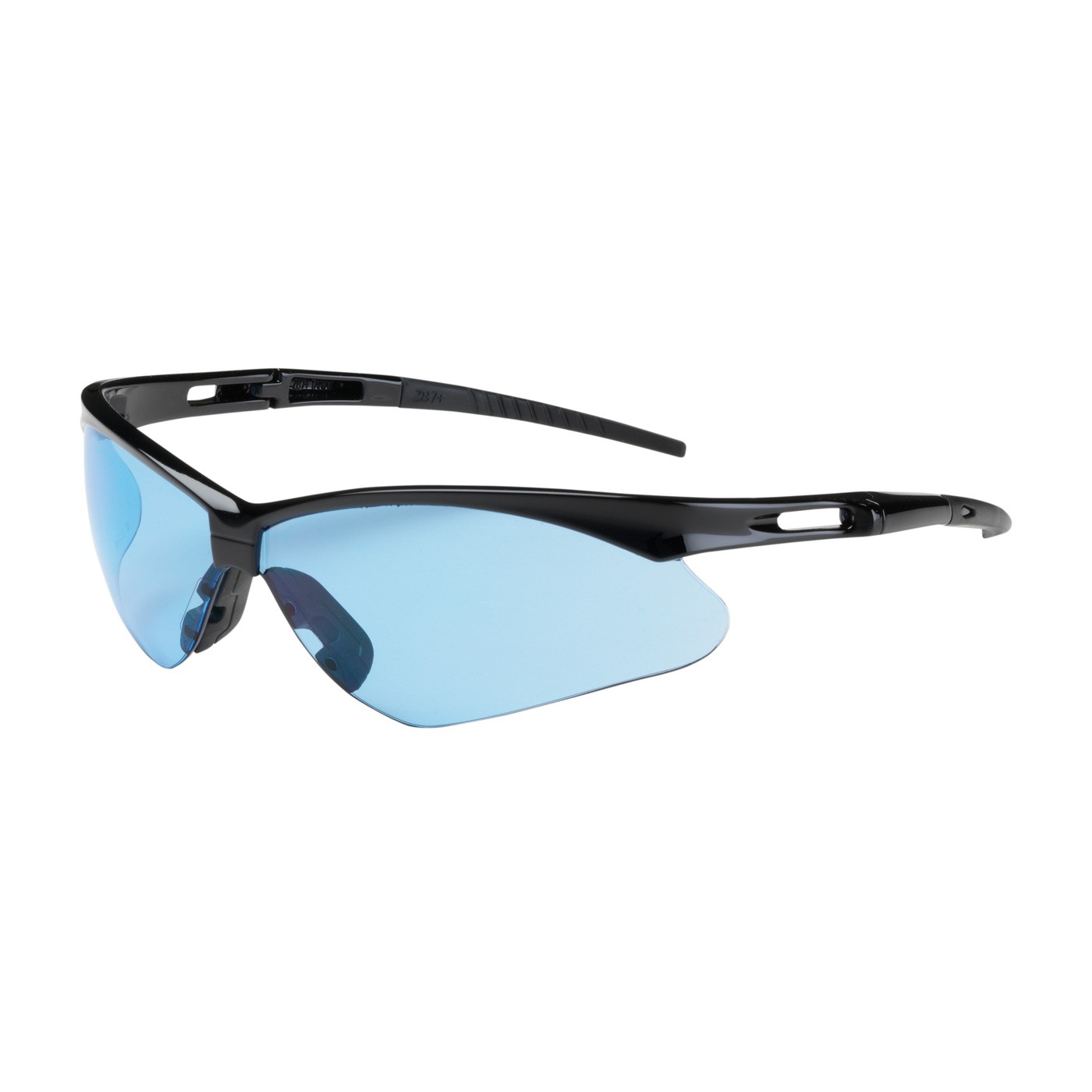 Anser™ Semi-Rimless Safety Glasses with Black Frame, Light Blue Lens and Anti-Scratch Coating  (#250-AN-10113)
