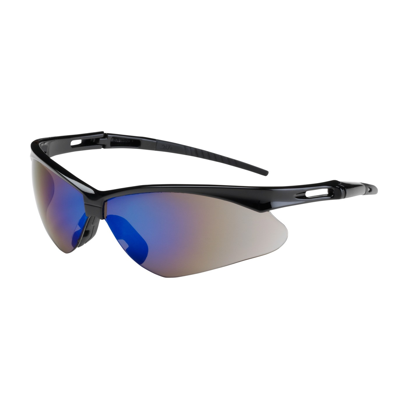 Anser™ Semi-Rimless Safety Glasses with Black Frame, Blue Mirror Lens and Anti-Scratch Coating  (#250-AN-10115)