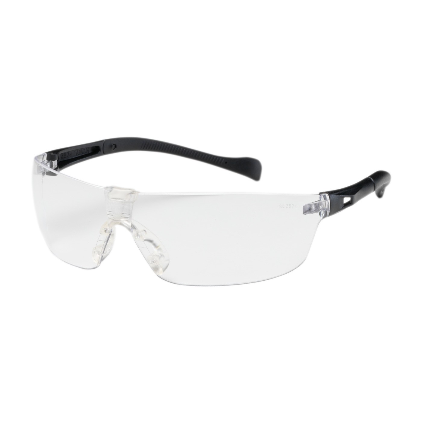 Monteray II™ Rimless Safety Glasses with Black Temple, Clear Lens and Anti-Scratch Coating  (#250-MT-10070)