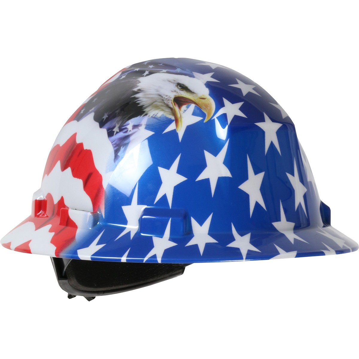 Kilimanjaro™ Full Brim Hard Hat with HDPE Shell, 4-Point Textile Suspension Graphic Wrap and Wheel Ratchet Adjustment  (#280-HP641R-USA)