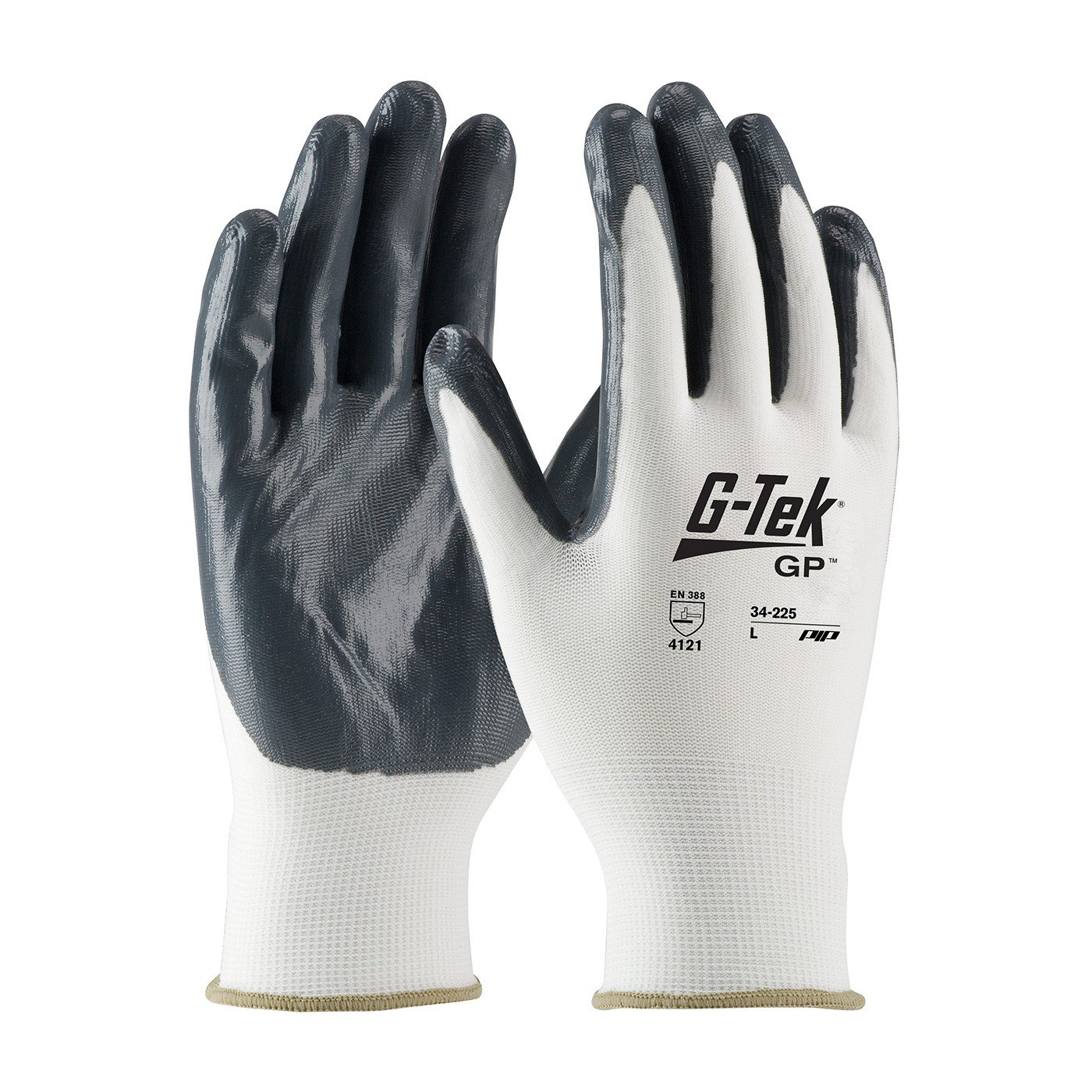 G-Tek® GP™ Seamless Knit Nylon Glove with Nitrile Coated Smooth Grip on Palm & Fingers (#34-225)