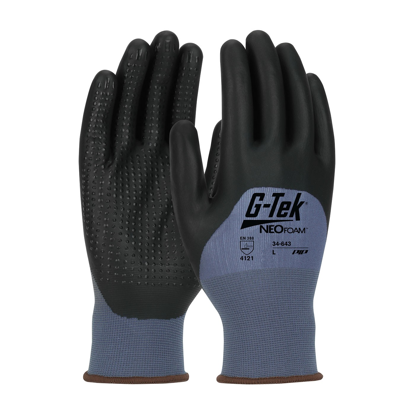 G-Tek® NeoFoam® Seamless Nylon Glove with NeoFoam® Coated Palm, Fingers & Knuckles and Micro Dot Palm - Touchscreen Compatible (#34-643)