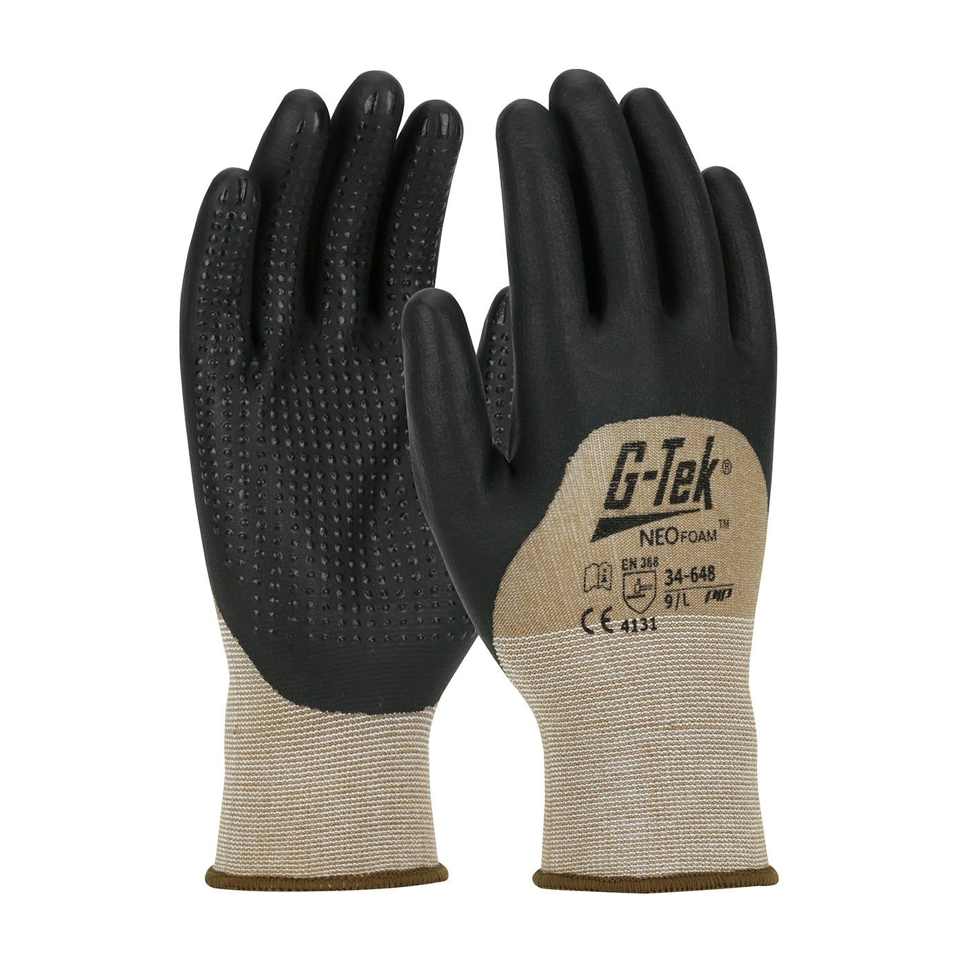 G-Tek® NeoFoam® Seamless Nylon Glove with NeoFoam® Coated Palm, Fingers & Knuckles and Micro Dot Palm - Touchscreen Compatible (#34-648)