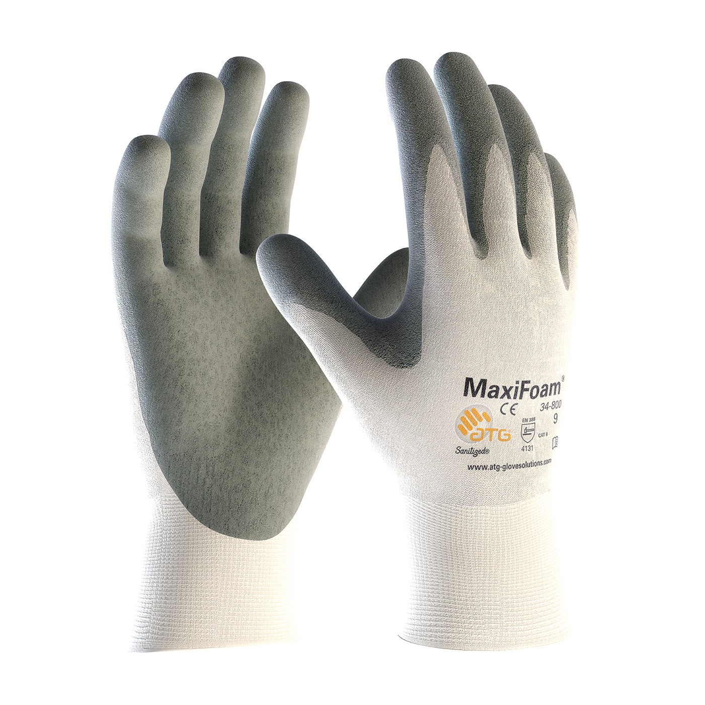 MaxiFoam® Premium Seamless Knit Nylon Glove with Nitrile Coated Foam Grip on Palm & Fingers (#34-800)
