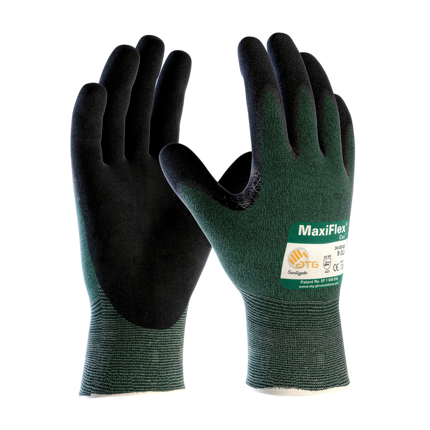 MaxiFlex® Cut™ Seamless Knit Engineered Yarn Glove with Premium Nitrile Coated MicroFoam Grip on Palm & Fingers (#34-8743)