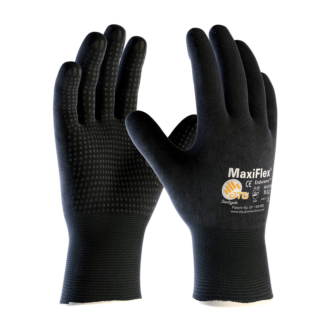 MaxiFlex® Endurance™ Seamless Knit Nylon / Lycra Glove with Nitrile Coated MicroFoam Grip on Full Hand - Micro Dot Palm (#34-8745)