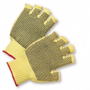 PVC Dotted Regular Weight Kevlar Fingerless Gloves, Men's (#35KDF)