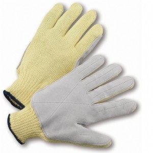 PIP® Seamless Knit Aramid Glove with Split Cowhide Leather Palm  (#35KJYD)
