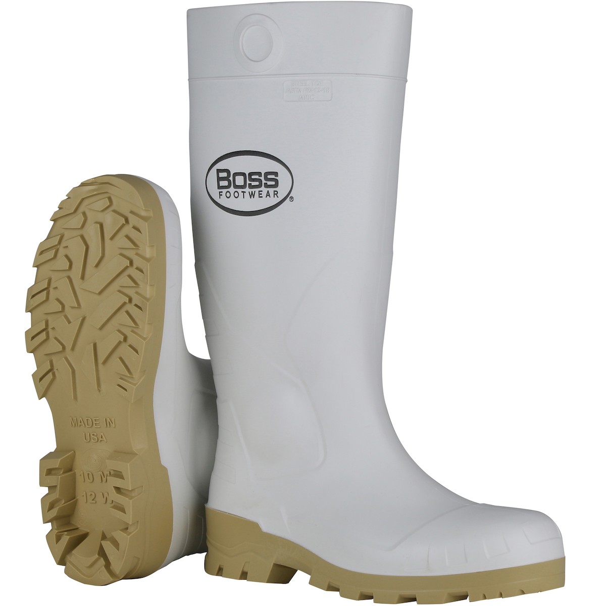 Boss® Footwear 16" White PVC Plain Toe Boot  (#380-900)