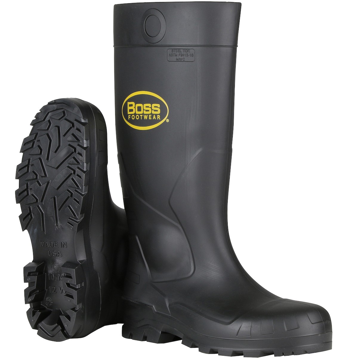 Boss® Footwear 16" Black PVC Steel Toe Boot  (#382-810)