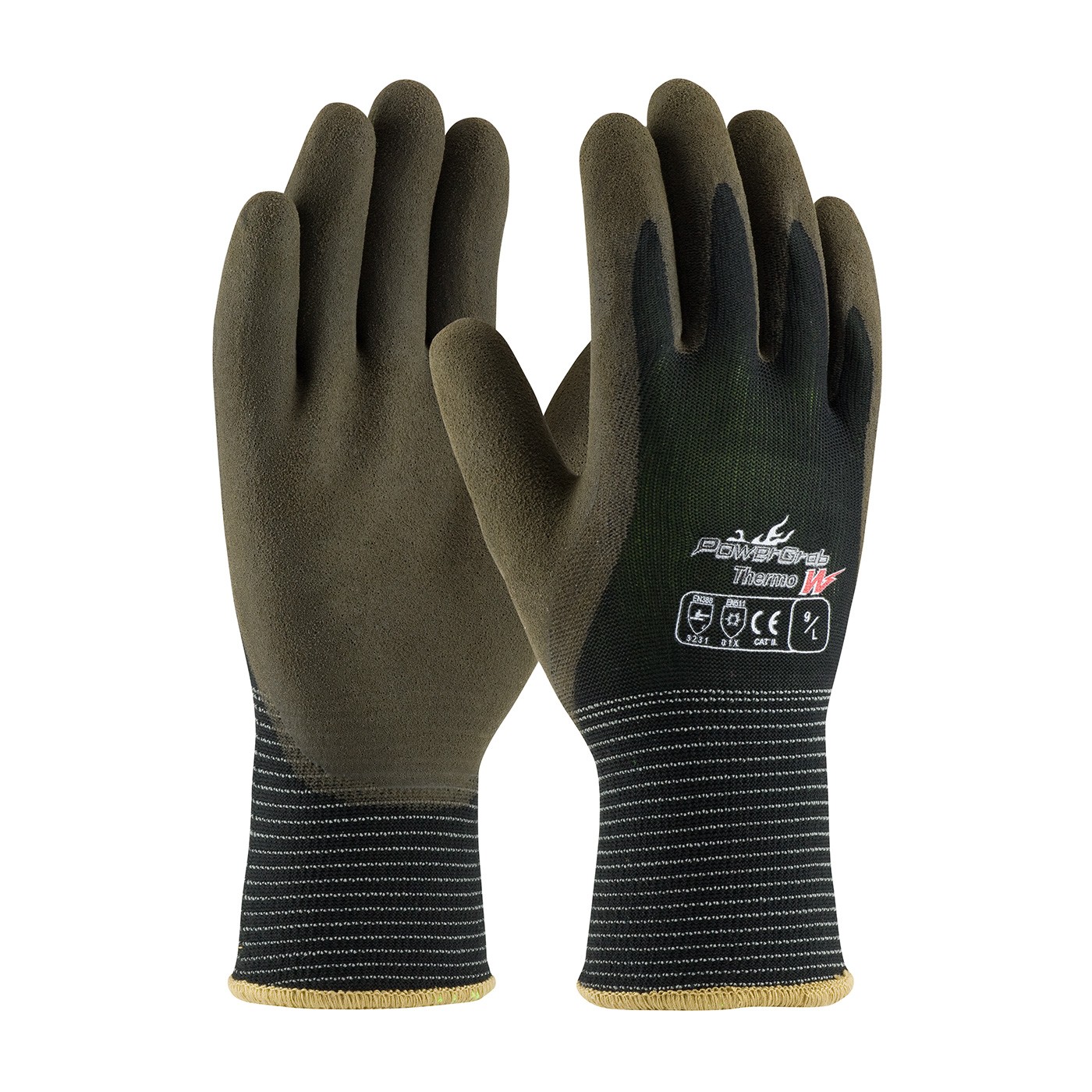 PowerGrab™ Thermo W Seamless Knit Polyester Glove with Acrylic Liner and Latex MicroFinish Grip on Palm & Fingers  (#41-1430)