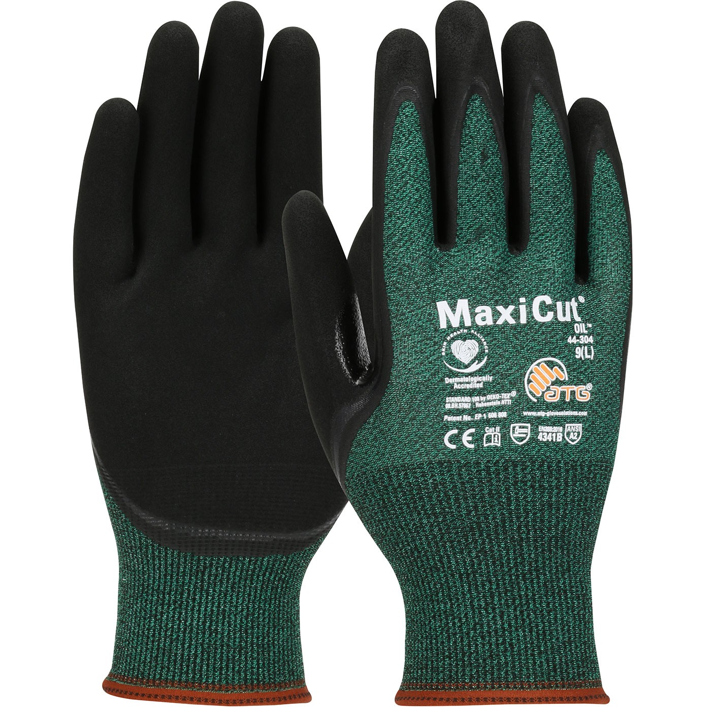 MaxiCut® Oil Seamless Knit Engineered Yarn Glove with Nitrile Coated MicroFoam Grip on Palm & Fingers  (#44-304)