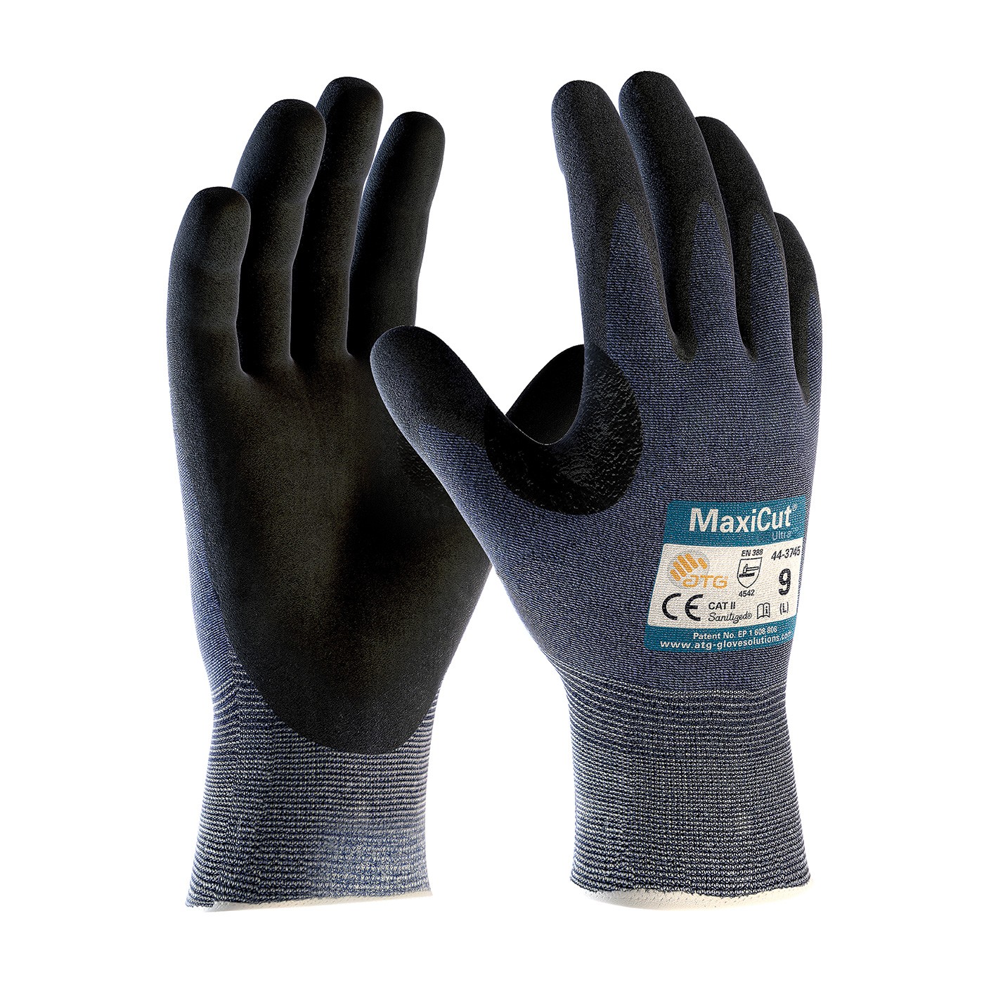 MaxiCut® Ultra™ Seamless Knit Engineered Yarn Glove with Premium Nitrile Coated MicroFoam Grip on Palm & Fingers (#44-3745)