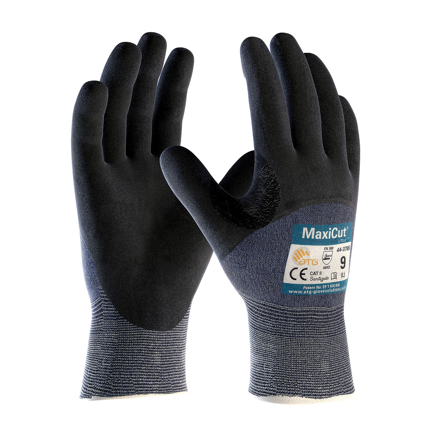 MaxiCut® Ultra™ Seamless Knit Engineered Yarn Glove with Premium Nitrile Coated MicroFoam Grip on Palm, Fingers & Knuckles (#44-3755)