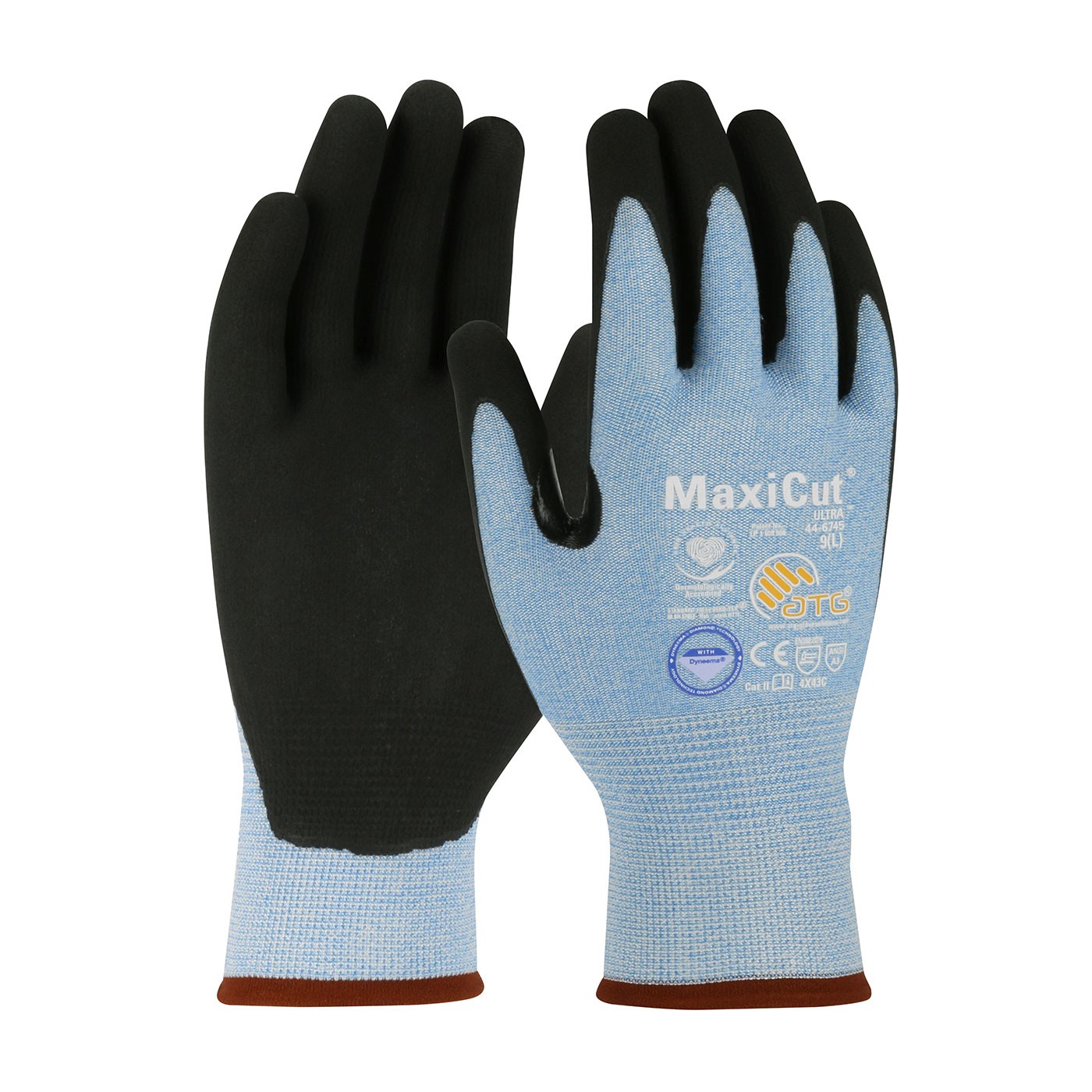 MaxiCut® Ultra™ Seamless Knit Dyneema® Diamond Blended Glove with Premium Nitrile Coated MicroFoam Grip on Palm & Fingers (#44-6745)