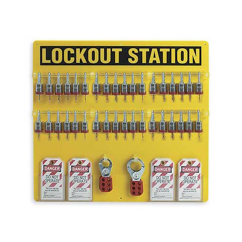 Lockout Station, 36-Lock Board w/3/4" Steel Padlocks (#51196)