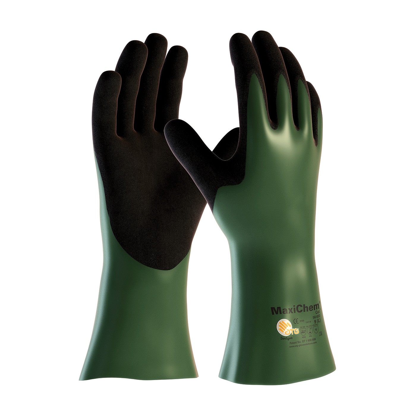 MaxiChem® Cut™ Nitrile Blend Coated Glove with HPPE Liner and Non-Slip Grip on Palm & Fingers - 12" (#56-633)